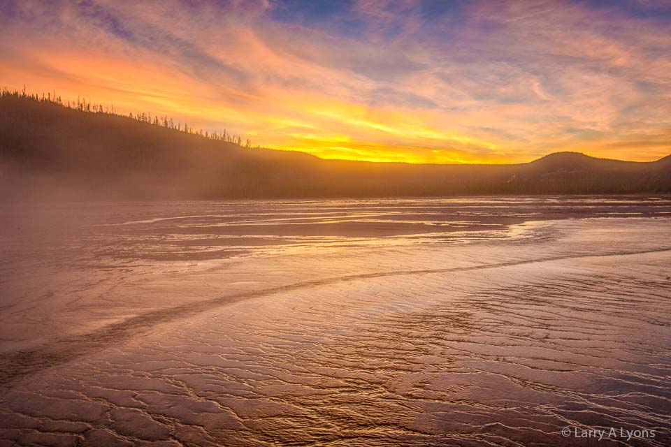 'Sunset Over Grand Prismatic Spring' © Larry A Lyons